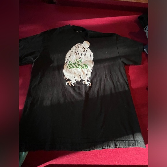 “The Hundreds” BLACK T Shirt XL BIG ugly Scary VULTURE Bird Print Mens Cotton XL - Picture 8 of 10